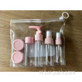 Aangepaste cosmetisch plastic lege draagbare flesreizen set